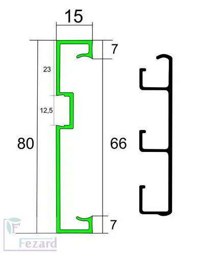 Алюминиевый плинтус Fezard Кабельный ALP-G80-LF Алюминий 80*15*2500 мм в Стерлитамаке