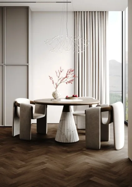 Кварц-виниловая плитка Fargo Herringbone 44-7009-24 Дуб Шварцвальд в Стерлитамаке