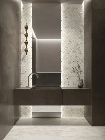 Керамогранит Italon Этернум Каррара Мозаика Вертекс 25.8х30 (Натуральная) в Стерлитамаке