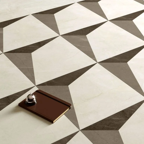 Керамогранит Coliseum Фьямма Уайт Вставка Фрэйм 60х60 (Натуральный и Реттифицированный) в Стерлитамаке