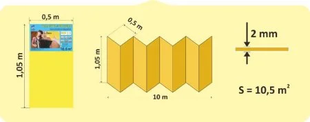 Подложка Солид 2мм гармошка желтая (10.5 м2) в Стерлитамаке
