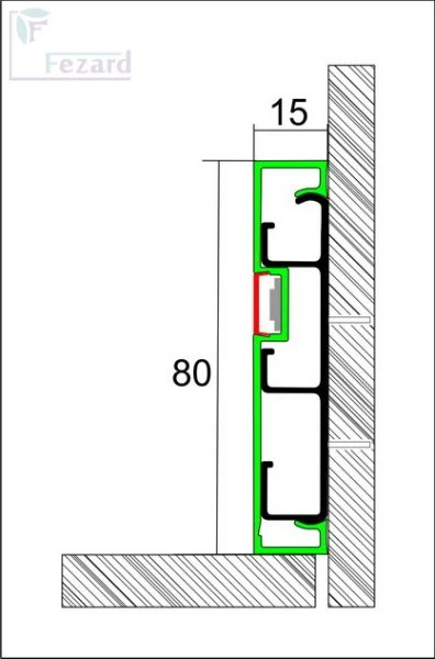 Алюминиевый плинтус Fezard Кабельный ALP-G80-LF Алюминий 80*15*2500 мм в Стерлитамаке