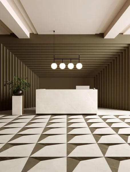 Керамогранит Coliseum Фьямма Уайт Вставка Фрэйм 60х60 (Натуральный и Реттифицированный) в Стерлитамаке